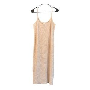 H&M Light Beige Crinkled Jersey Dress Large